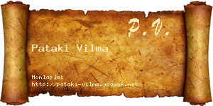 Pataki Vilma névjegykártya